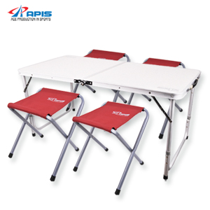 아피스 캠핑마루 패밀리형테이블(테이블+의자4개) 120X60, APTA-12060 제품이미지